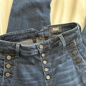 PAIGE | Denim High Rise Skinny Crop Button Front Jeans